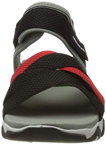 Skechers D'lites 2.0-Mega Summer, Sandalias de Talón Abierto Mujer, Negro (Black Webbing/Red Trim BKRD), 41 EU