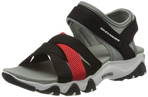 Skechers D'lites 2.0-Mega Summer, Sandalias de Talón Abierto Mujer, Negro (Black Webbing/Red Trim BKRD), 41 EU Skechers D'lites 2.0-Mega Summer, Sandalias de Talón Abierto Mujer, Negro (Black Webbing/Red Trim BKRD), 41 EU
