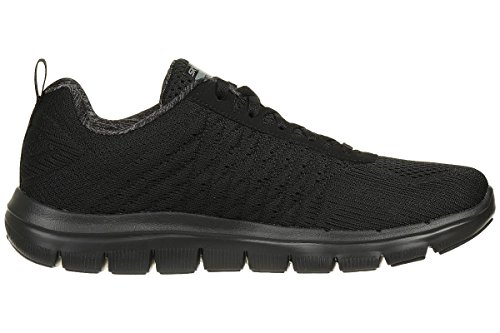 Skechers Flex Advantage 2.0, Zapatillas de Deporte Exterior Hombre, Negro (BBK Black Engineered Mesh/Trim), 44 EU