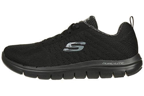 Skechers Flex Advantage 2.0, Zapatillas de Deporte Exterior Hombre, Negro (BBK Black Engineered Mesh/Trim), 44 EU