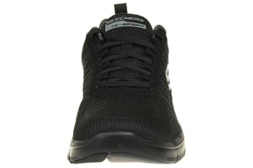 Skechers Flex Advantage 2.0, Zapatillas de Deporte Exterior Hombre, Negro (BBK Black Engineered Mesh/Trim), 44 EU