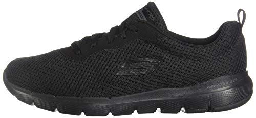 Skechers Flex Appeal 3.0-First Insight, Zapatillas Mujer, Negro (BBK Black Mesh/Trim), 38 EU