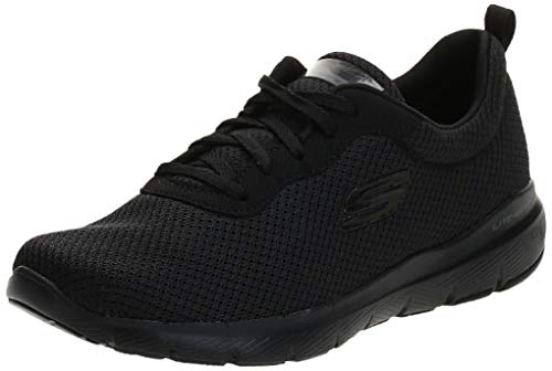 Skechers Flex Appeal 3.0-First Insight, Zapatillas Mujer, Negro (BBK Black Mesh/Trim), 38 EU