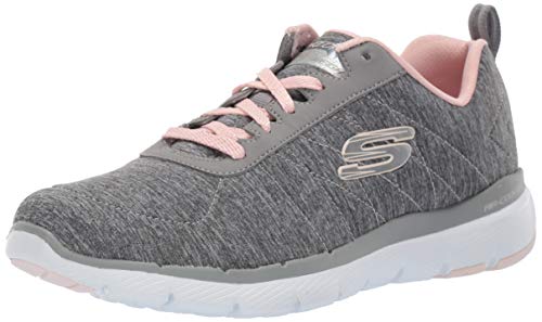 Skechers Flex Appeal 3.0-Insiders, Zapatillas Deportivas Mujer, Multicolor (GYLP Black & Gray Mesh/Black Trim), 39 EU