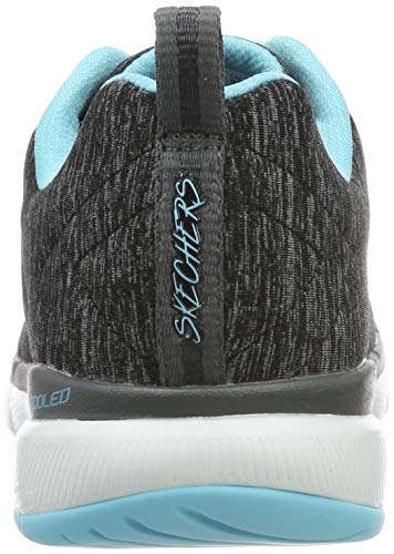 Skechers Flex Appeal 3.0-Insiders, Zapatillas Mujer, Multicolor (BKLB Black & Gray Mesh/Black Trim), 38 EU