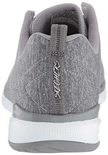 Skechers Flex Appeal 3.0-Insiders, Zapatillas Mujer, Multicolor (GRY Black & Gray Mesh/Black Trim), 39 EU