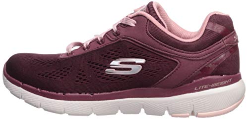 Skechers Flex Appeal 3.0-Moving Fast, Zapatillas Mujer, Marrón (BUPK Black Mesh/Duraleather/Silver Trim), 39 EU