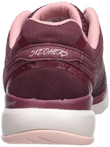 Skechers Flex Appeal 3.0-Moving Fast, Zapatillas Mujer, Marrón (BUPK Black Mesh/Duraleather/Silver Trim), 39 EU
