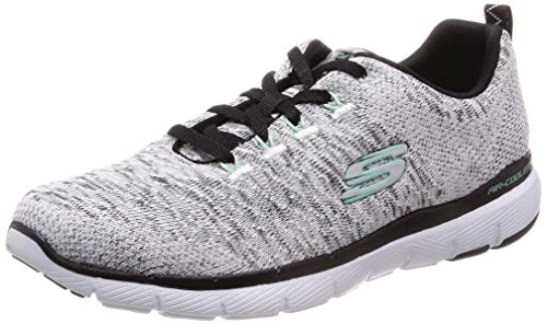 Skechers Flex Appeal 3.0, Zapatillas Deportivas Mujer, Multicolor (WBK Black Knit Mesh/Hot Pink Trim), 37 EU