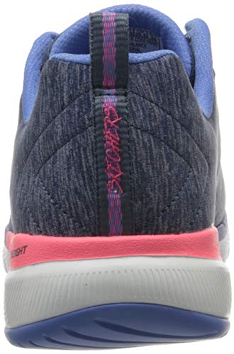 Skechers Flex Appeal 3.0, Zapatillas Mujer, Azul (Navy Mesh/Pink & Purple Trim Nvmt), 38 EU