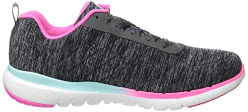Skechers Flex Appeal 3.0, Zapatillas Mujer, Negro (Black Mesh/Pink & Blue Trim Bkmt), 40 EU Skechers Flex Appeal 3.0, Zapatillas Mujer, Negro (Black Mesh/Pink & Blue Trim Bkmt), 40 EU