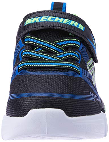 Skechers Flex-Glow, Zapatillas Niños, Multicolor (BBLM Black Textile/Synthetic/Blue & Lime Trim), 30 EU