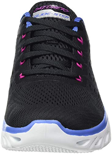 Skechers Glide Step Sport-Fun Stride, Zapatillas Mujer, Multicolor (BBLP Black Mesh/Blue & Pink Trim), 37 EU