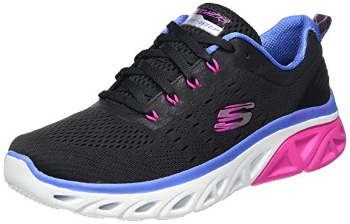 Skechers Glide Step Sport-Fun Stride, Zapatillas Mujer, Multicolor (BBLP Black Mesh/Blue & Pink Trim), 37 EU