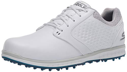 Skechers Go Golf Zapato de golf Elite 3 sin clavos para mujer, blanco (blanco, azul marino (White/Navy Leather)), 39.5 EU