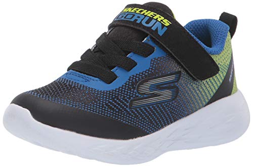 Skechers Go Run 600-Farrox, Zapatillas, Multicolor (BBLM Black & Lime Textile/Blue Trim), 25 EU