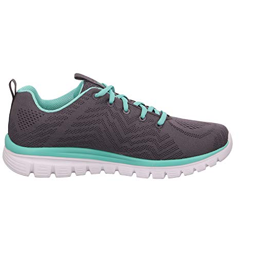 Skechers Graceful-Get Connected, Zapatillas Mujer, Gris (CCGR Black Mesh/Trim), 41 EU