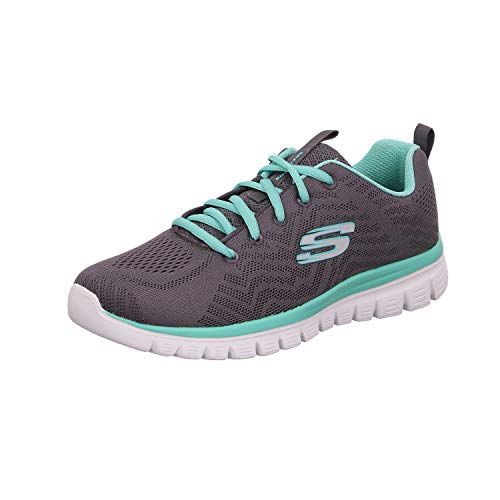 Skechers Graceful-Get Connected, Zapatillas Mujer, Gris (CCGR Black Mesh/Trim), 41 EU