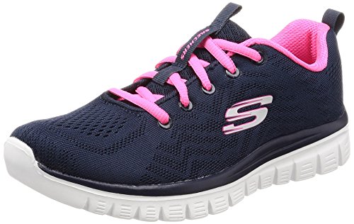 Skechers Graceful-Get Connected, Zapatillas Mujer, Multicolor (NVHP Black Mesh/Trim), 37 EU