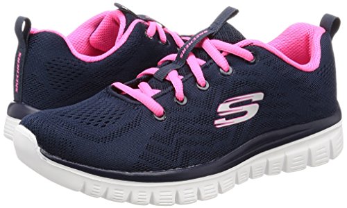 Skechers Graceful-Get Connected, Zapatillas Mujer, Multicolor (NVHP Black Mesh/Trim), 39 EU