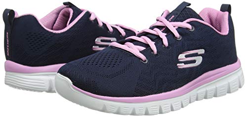 Skechers Graceful-Get Connected, Zapatillas Mujer, Multicolor (NVPK Black Mesh/Trim), 37 EU