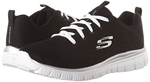 Skechers Graceful-Get Connected, Zapatillas Mujer, Negro (BKW Black Mesh/Trim), 38 EU