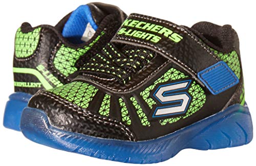 Skechers Illumi-Brights-Tuff Track, Zapatillas Niños, Multicolor (BBLM Black Synthetic/Lime & Royal Trim), 44.5 EU