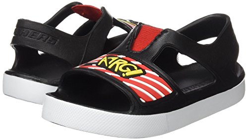 Skechers Lil Steppers, Sandalias de Punta Descubierta Niños, Negro (BKRD), 26 EU