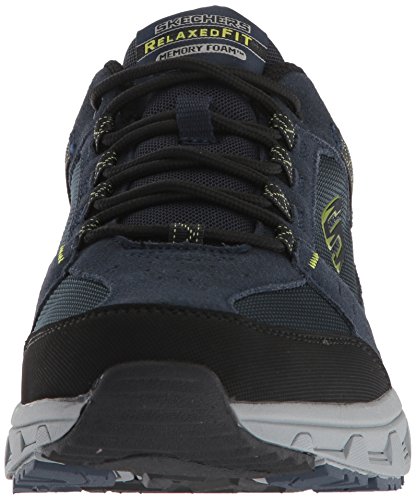 Skechers Oak Canyon, Zapatillas Hombre, Multicolor (NVLM Black Leather/PU/Mesh/Trim), 44 EU