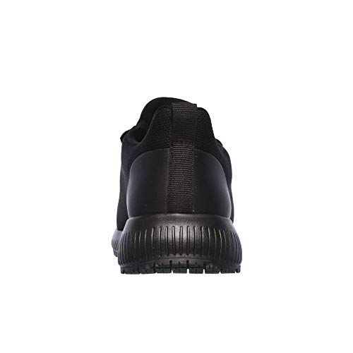 Skechers Squad Sr, Zapatos de Trabajo Mujer, Negro (Black Flat Knit Black), 39 EU