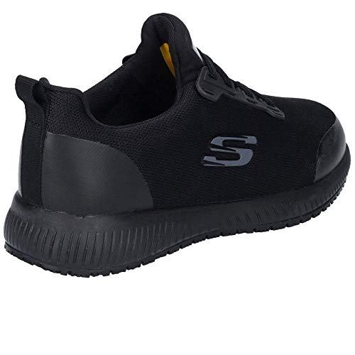 Skechers Squad Sr, Zapatos de Trabajo Mujer, Negro (Black Flat Knit Black), 39 EU