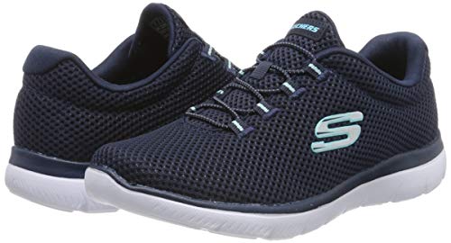 Skechers Summits, Zapatillas Mujer, Multicolor (NVLB Black Mesh/Trim), 40.5 EU