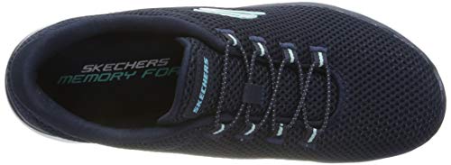 Skechers Summits, Zapatillas Mujer, Multicolor (NVLB Black Mesh/Trim), 40.5 EU