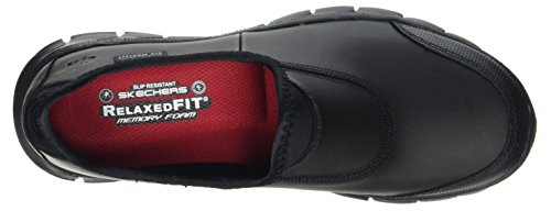 Skechers Sure Track, Zapatos de Trabajo Mujer, Negro (BBK Black Leather), 40 EU Skechers Sure Track, Zapatos de Trabajo Mujer, Negro (BBK Black Leather), 40 EU