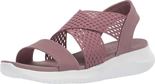 Skechers Ultra Flex-Neon Star, Sandalias de Talón Abierto Mujer, Multicolor (MVE Black Gore/Mitobuck Trim), 38 EU