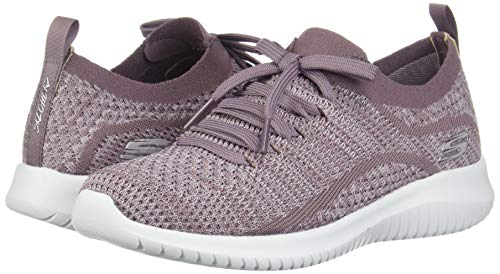 Skechers Ultra Flex, Zapatillas sin Cordones Mujer, Morado (LAV Black Knit Mesh/Trim), 37 EU