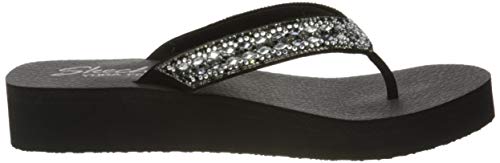 Skechers Vinyasa, Chanclas Mujer, Negro (Black Mitobuck/Clear/Black Trim Black), 40 EU