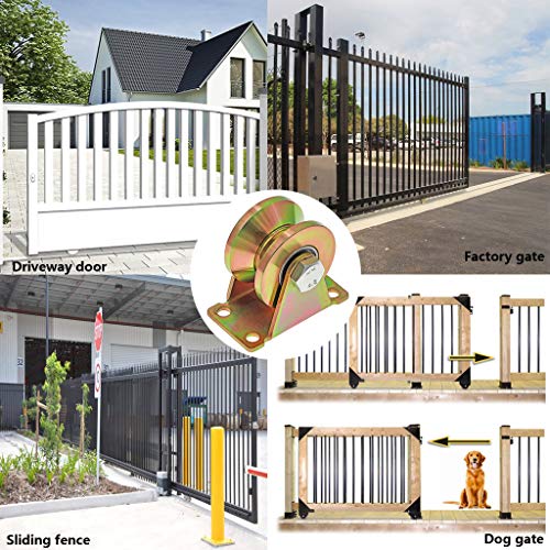 Skelang 4 piezas de 50 mm con ranura en V, rodillo para puerta corredera con soporte, ruedas rígidas resistentes para puerta corredera, puerta de fábrica, puerta de entrada, capacidad de carga: 300 kg Skelang 4 piezas de 50 mm con ranura en V, rodillo para puerta corredera con soporte, ruedas rígidas resistentes para puerta corredera, puerta de fábrica, puerta de entrada, capacidad de carga: 300 kg