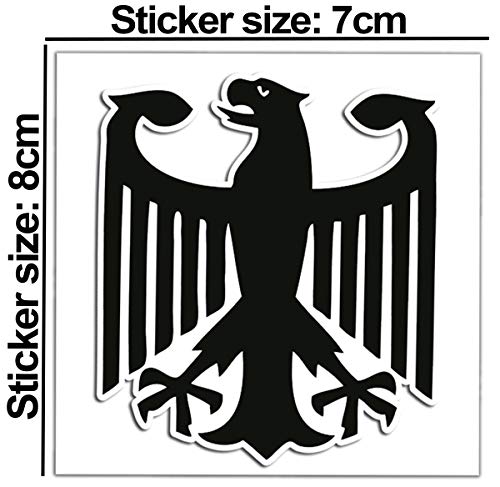 SkinoEu® 2 x PVC Laminado Pegatina Adhesivos Bandera de Alemania Escudo de Armas del águila Alemana para Autos Coches Motos Ciclomotores Bicicletas Ordenador Portátil Regalo B 181