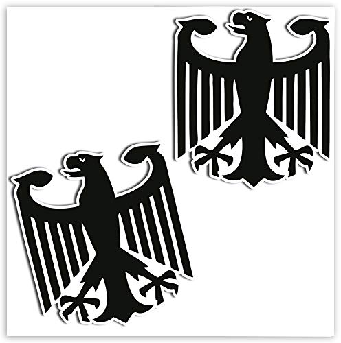 SkinoEu® 2 x PVC Laminado Pegatina Adhesivos Bandera de Alemania Escudo de Armas del águila Alemana para Autos Coches Motos Ciclomotores Bicicletas Ordenador Portátil Regalo B 181 SkinoEu® 2 x PVC Laminado Pegatina Adhesivos Bandera de Alemania Escudo de Armas del águila Alemana para Autos Coches Motos Ciclomotores Bicicletas Ordenador Portátil Regalo B 181