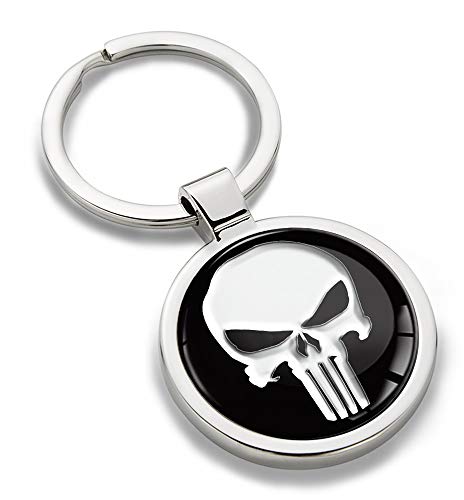 SkinoEu® Llavero de Metal 3D con Diseño de Calavera Skull Punisher, Regalo para Mujeres y Hombres KK 220