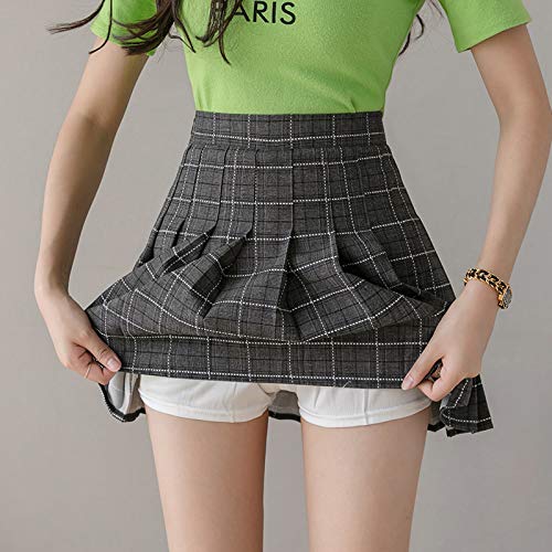 Skirts Invierno De La Moda De Las Mujeres De Cuadros De Cintura Alta Chic Estudiante Plisado Harajuku Uniformes De Danza