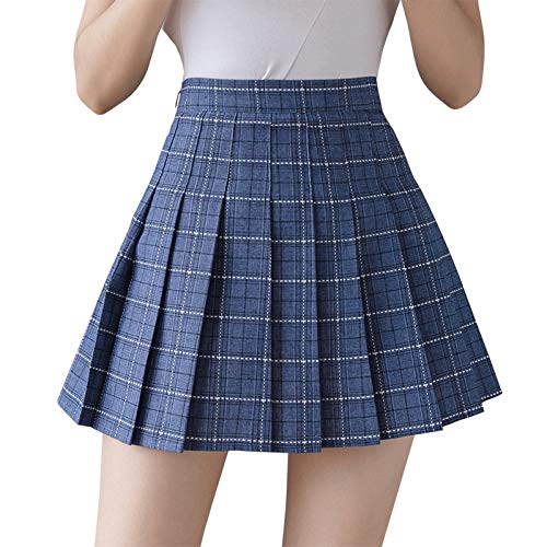 Skirts Invierno De La Moda De Las Mujeres De Cuadros De Cintura Alta Chic Estudiante Plisado Harajuku Uniformes De Danza