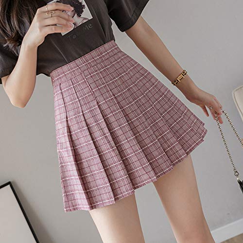 Skirts Invierno De La Moda De Las Mujeres De Cuadros De Cintura Alta Chic Estudiante Plisado Harajuku Uniformes De Danza