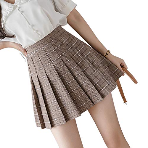 Skirts Invierno De La Moda De Las Mujeres De Cuadros De Cintura Alta Chic Estudiante Plisado Harajuku Uniformes De Danza