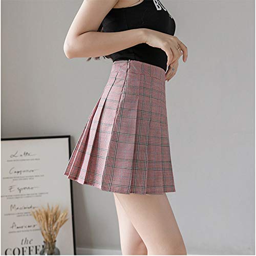 Skirts Verano Invierno Mujer Mini Cintura Alta Plisado Rayas Forro Cortos Sexy Ol Bar Estudiante Danza Calle Golf