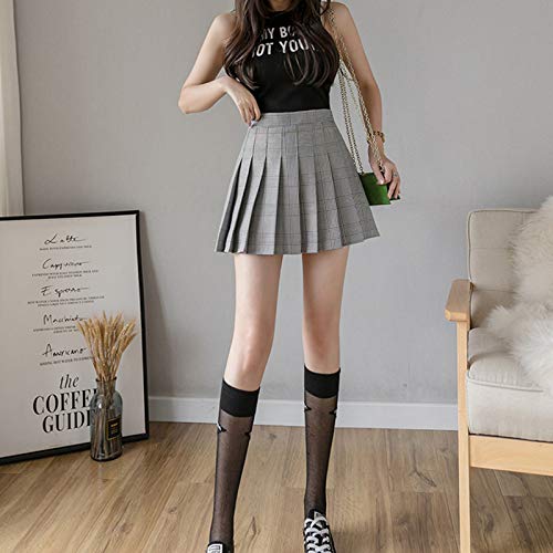 Skirts Verano Invierno Mujer Mini Cintura Alta Plisado Rayas Forro Cortos Sexy Ol Bar Estudiante Danza Calle Golf
