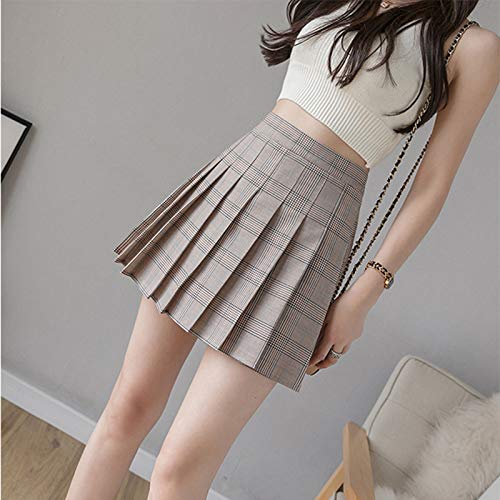 Skirts Verano Invierno Mujer Mini Cintura Alta Plisado Rayas Forro Cortos Sexy Ol Bar Estudiante Danza Calle Golf