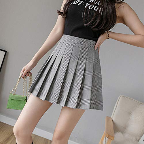 Skirts Verano Invierno Mujer Mini Cintura Alta Plisado Rayas Forro Cortos Sexy Ol Bar Estudiante Danza Calle Golf