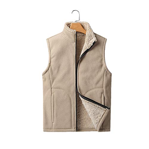 SKK Gilet Invierno Chaleco sin Mangas Chaqueta Gruesa cálida Casero de cachemérano Soporte de Collar de Collar Chaqueta Chaleco Chaleco sólido Chaleco a Prueba de Viento Ligera Gilet